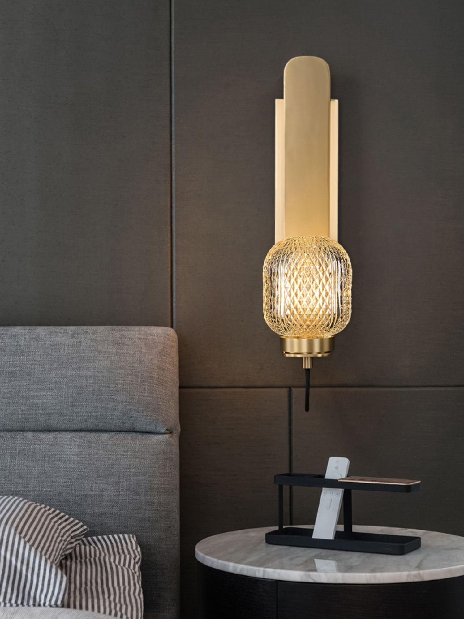 Cresh Premium Nordic Art Brass Glass Wall Light