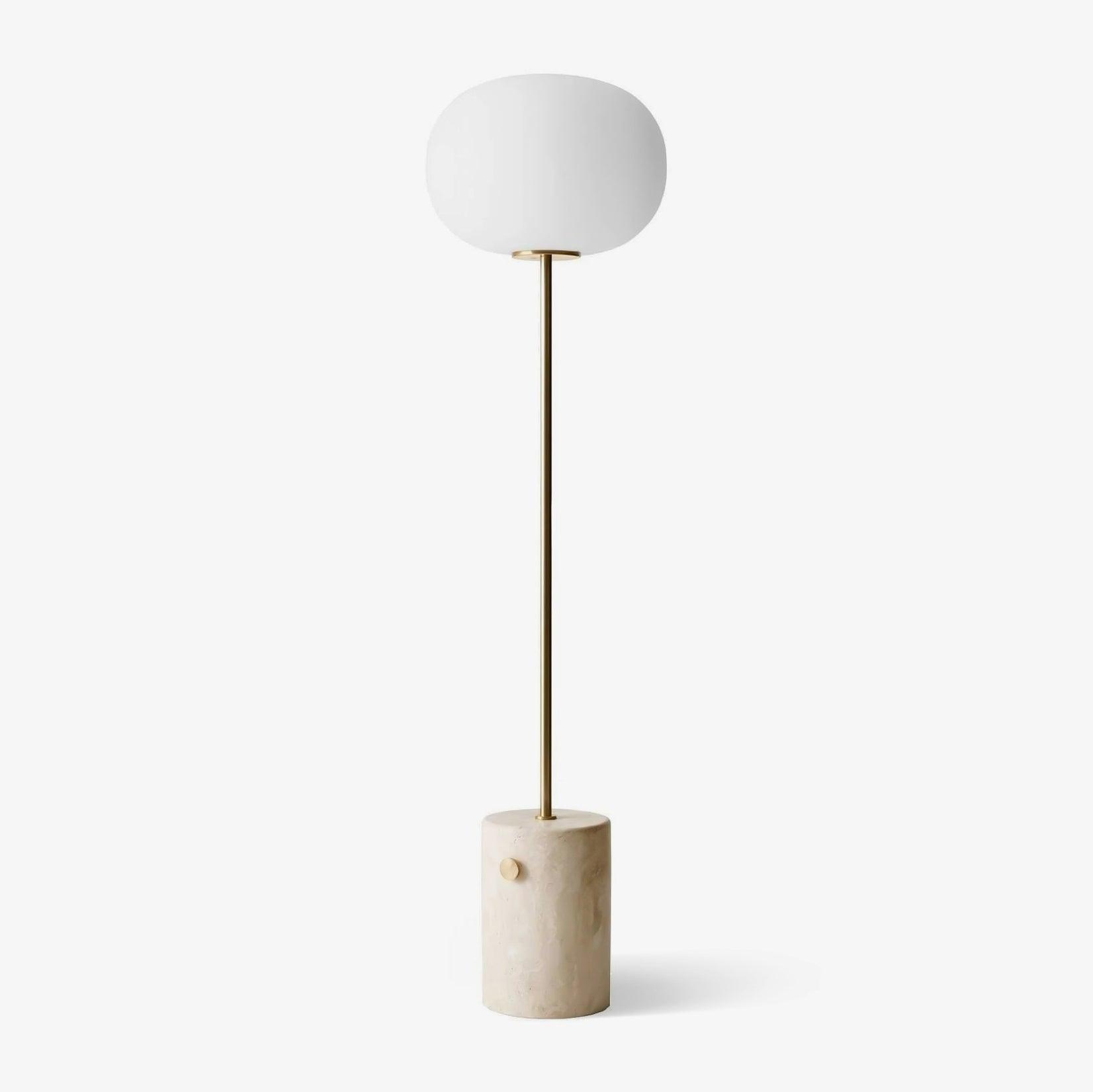Iloryra Column-Base Travertine Floor Lamp