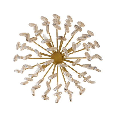 Velaian Chandelier Amber Seedy Glass Drop Antique Brass