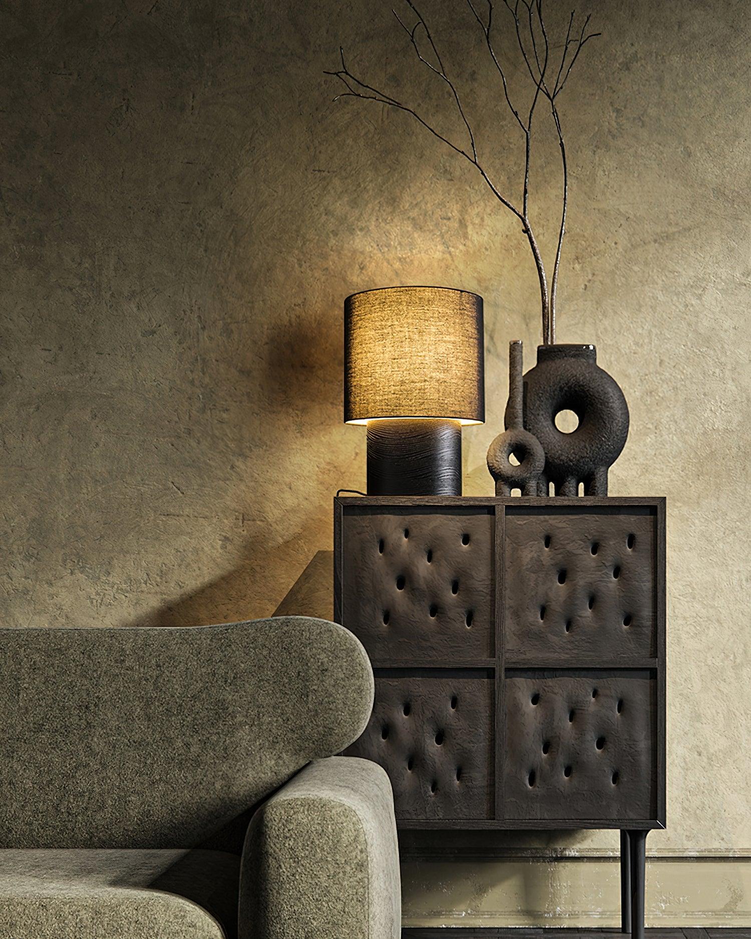 Alvira Minialist Wood Table Lamp