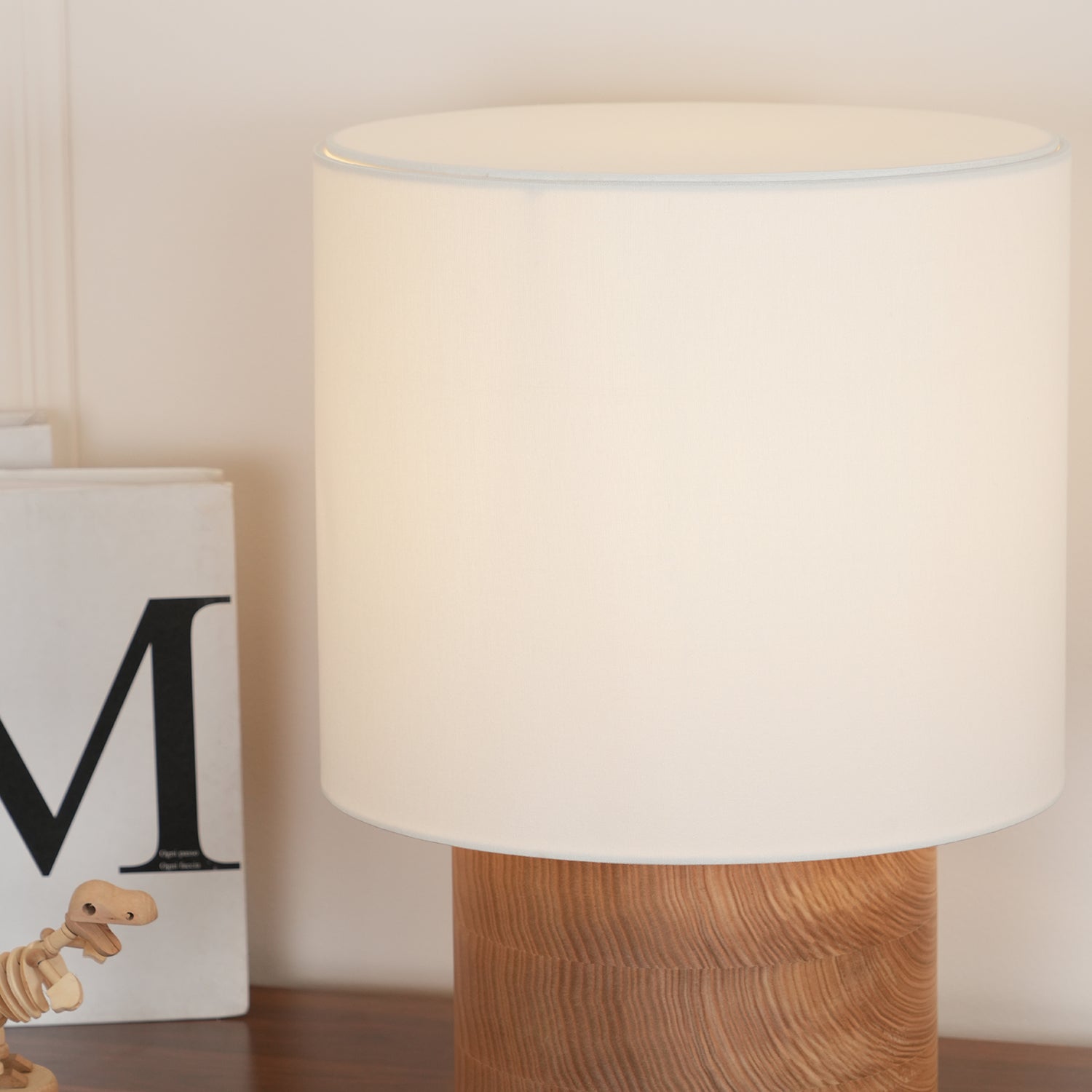 Alvira Minialist Wood Table Lamp