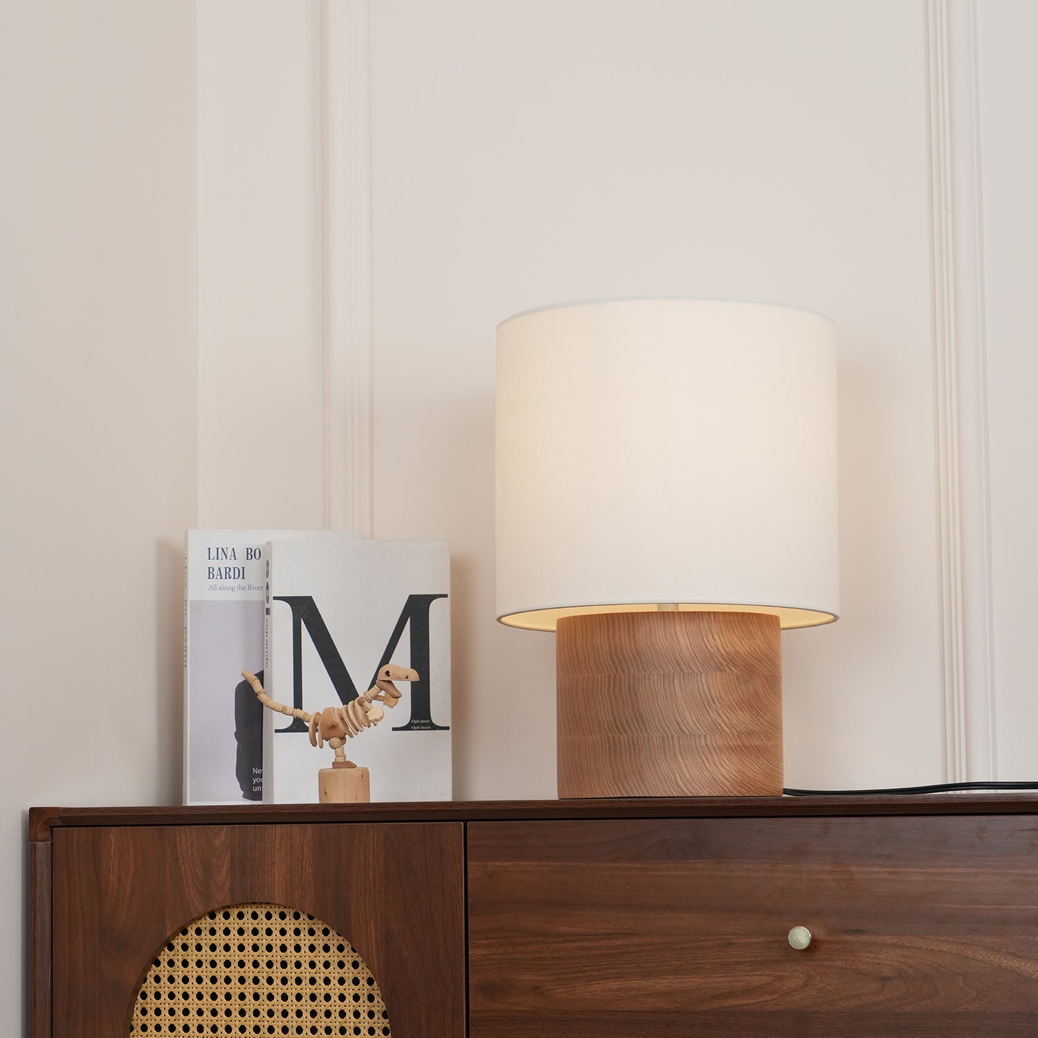Alvira Minialist Wood Table Lamp