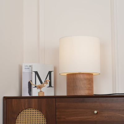 Alvira Minialist Wood Table Lamp