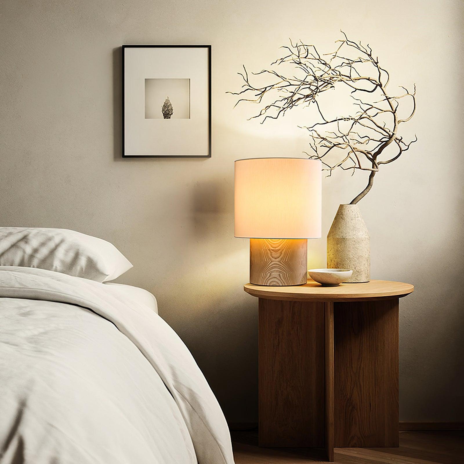 Alvira Minialist Wood Table Lamp