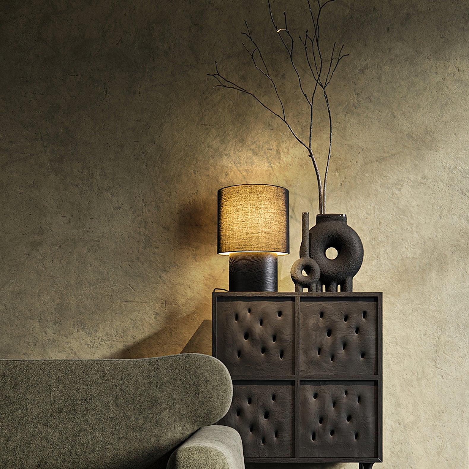 Alvira Minialist Wood Table Lamp