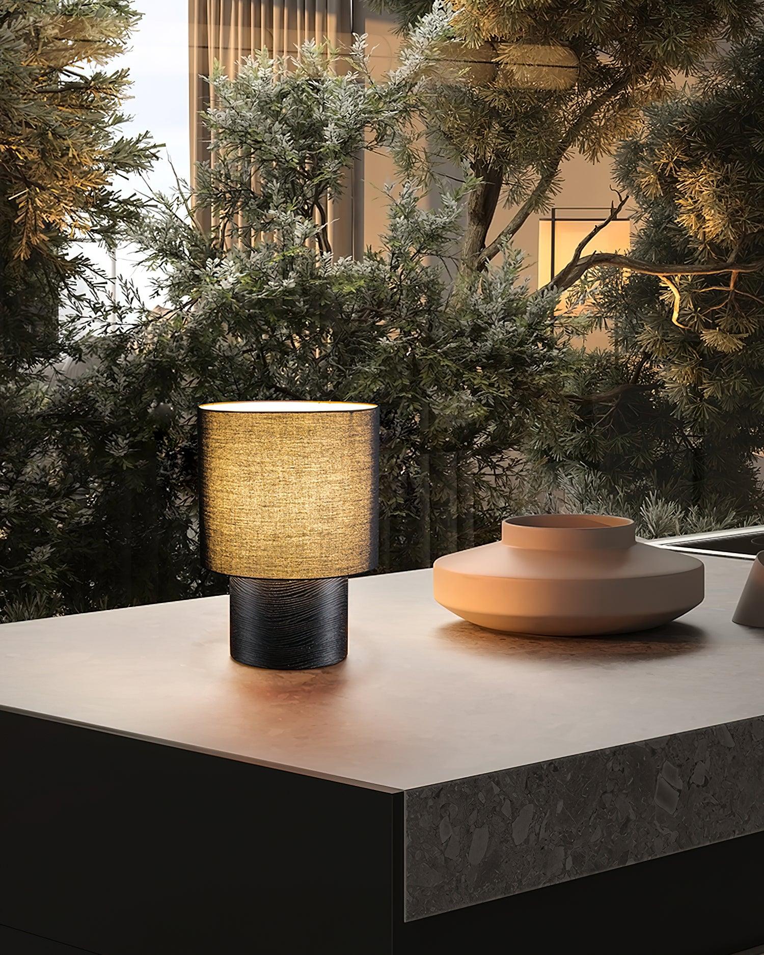 Alvira Minialist Wood Table Lamp