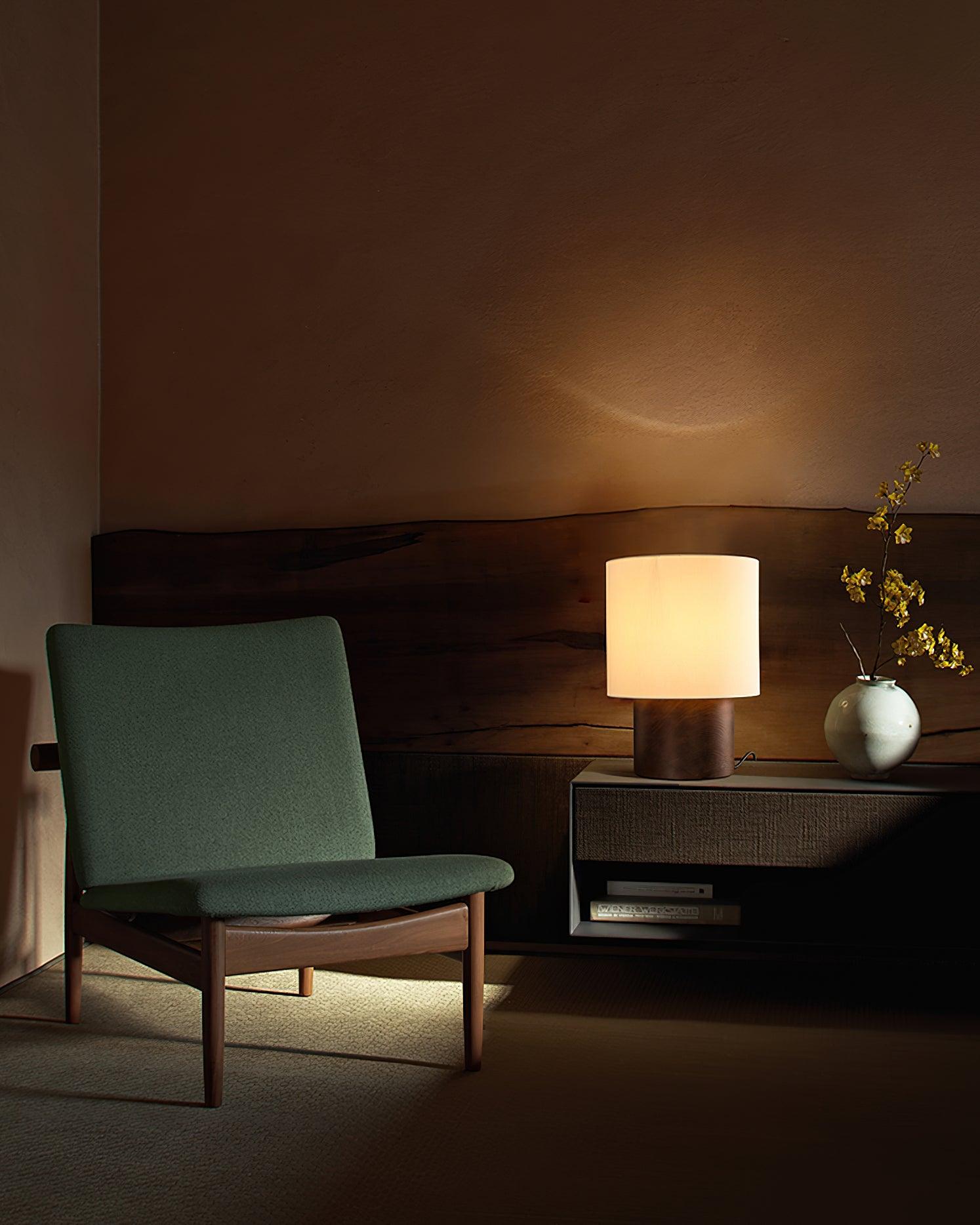 Alvira Minialist Wood Table Lamp
