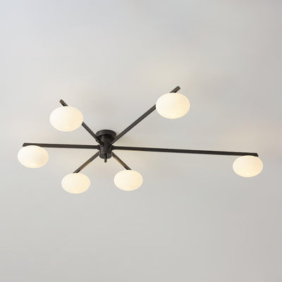 Lioraliella Ceiling Lamp Black White Glass