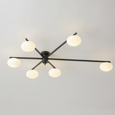 Lioraliella Ceiling Lamp Black White Glass