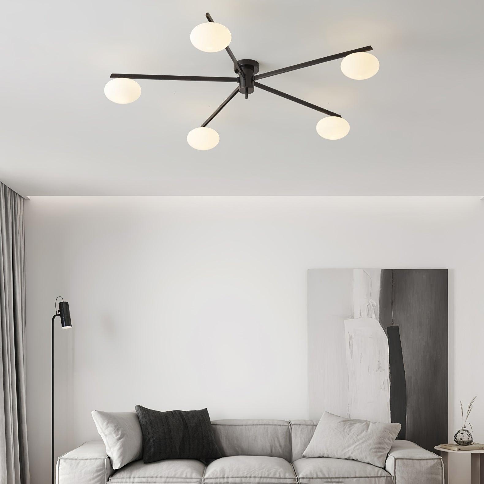 Lioraliella Ceiling Lamp Black White Glass
