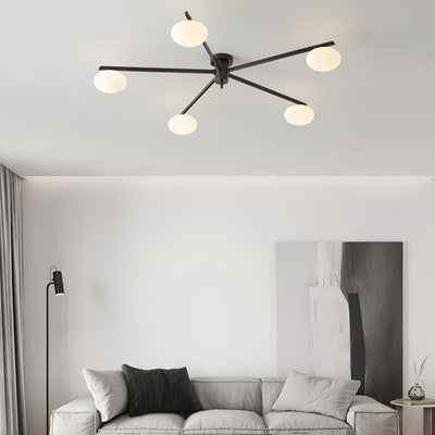 Lioraliella Ceiling Lamp Black White Glass