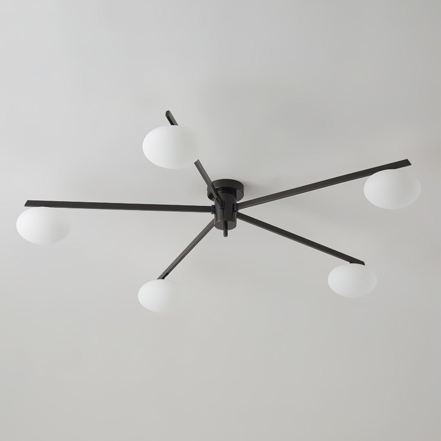 Lioraliella Ceiling Lamp Black White Glass