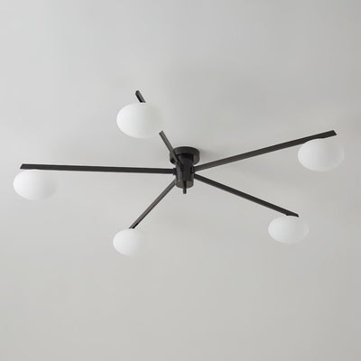 Lioraliella Ceiling Lamp Black White Glass