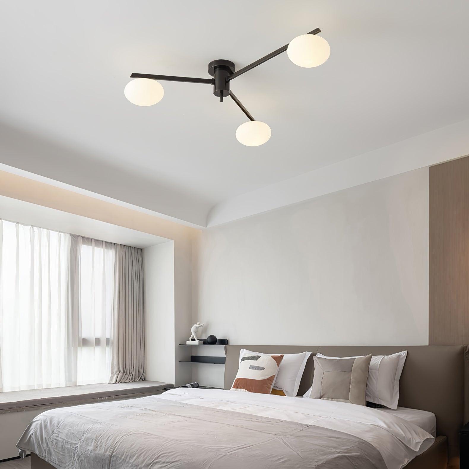 Lioraliella Ceiling Lamp Black White Glass
