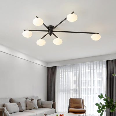 Lioraliella Ceiling Lamp Black White Glass