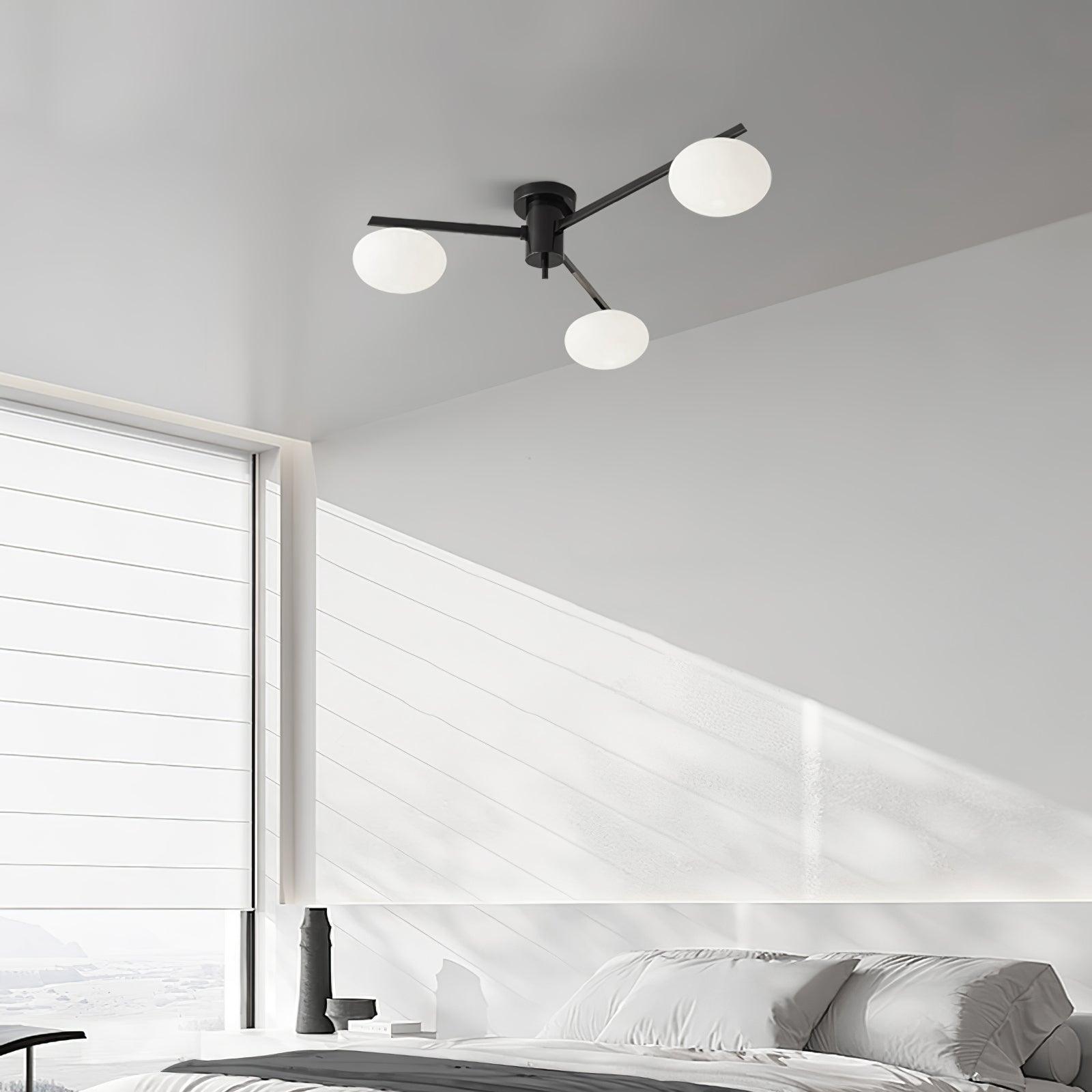 Lioraliella Ceiling Lamp Black White Glass