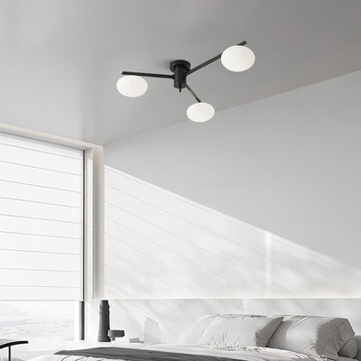Lioraliella Ceiling Lamp Black White Glass