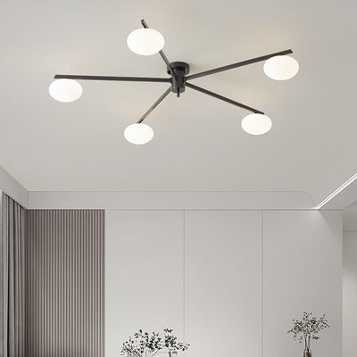 Lioraliella Ceiling Lamp Black White Glass