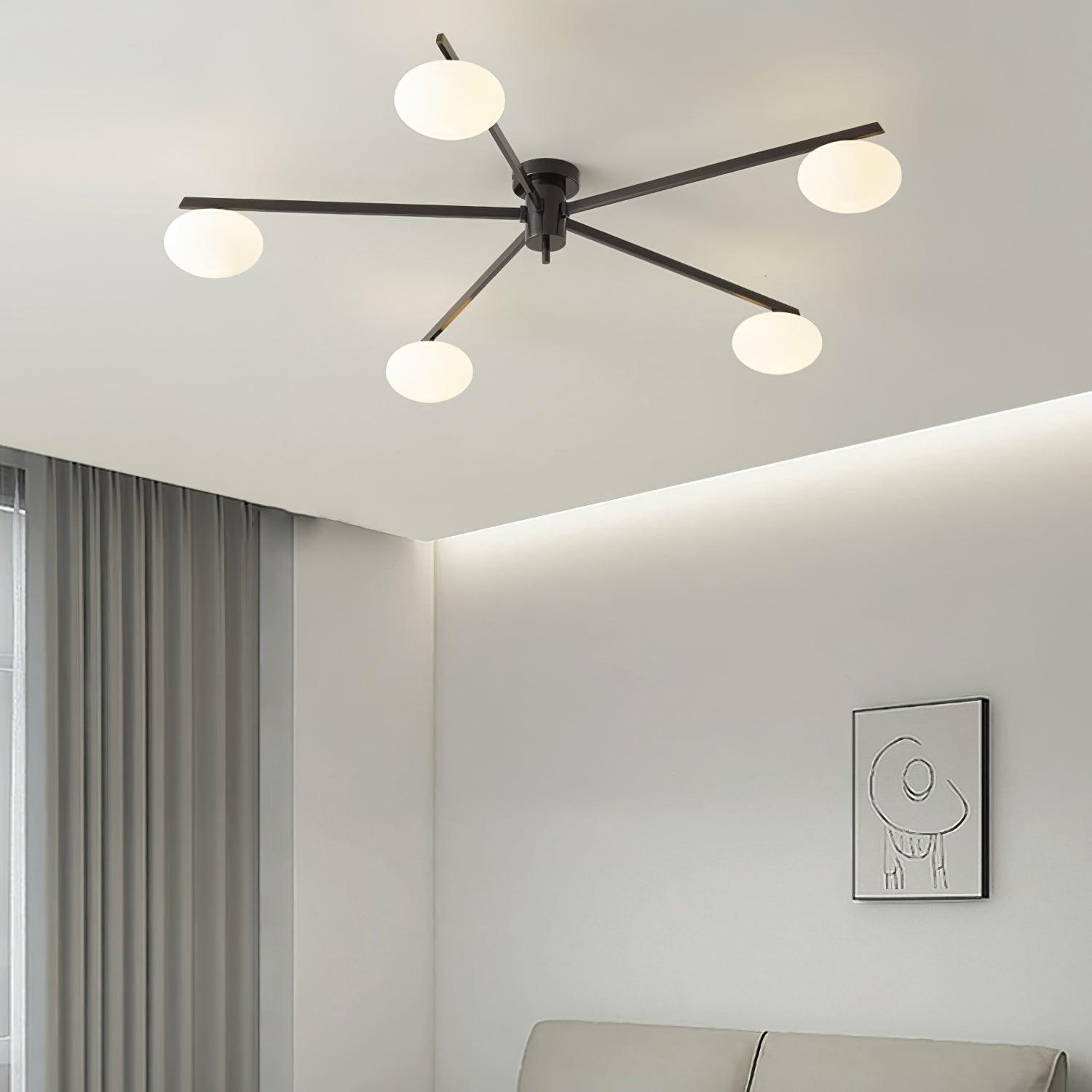 Lioraliella Ceiling Lamp Black White Glass