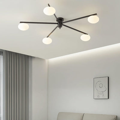 Lioraliella Ceiling Lamp Black White Glass