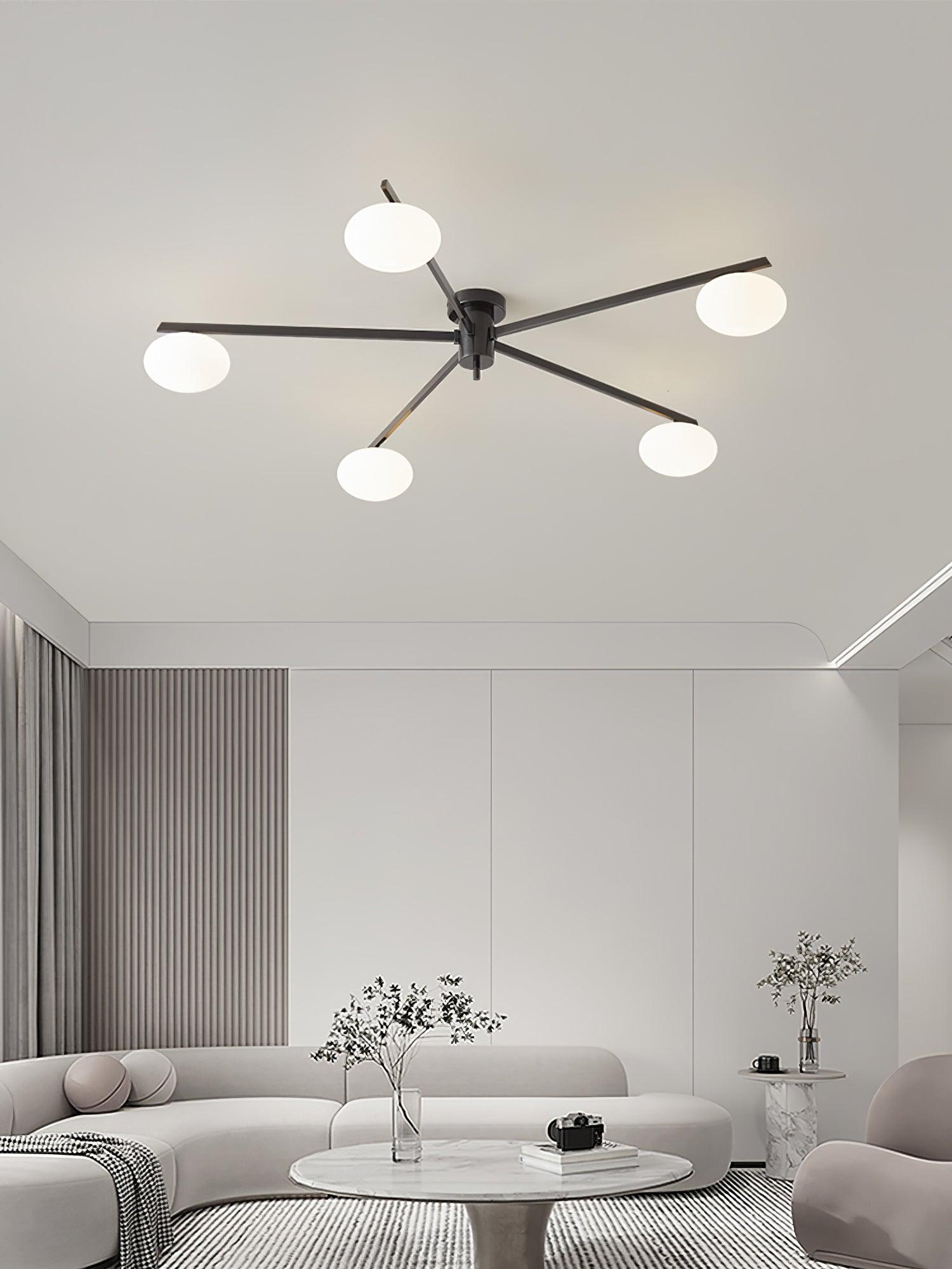 Lioraliella Ceiling Lamp Black White Glass