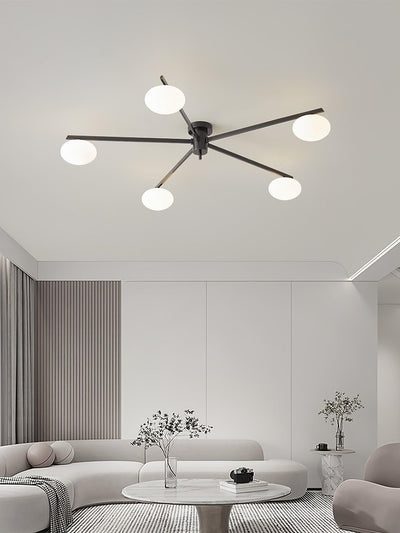 Lioraliella Ceiling Lamp Black White Glass