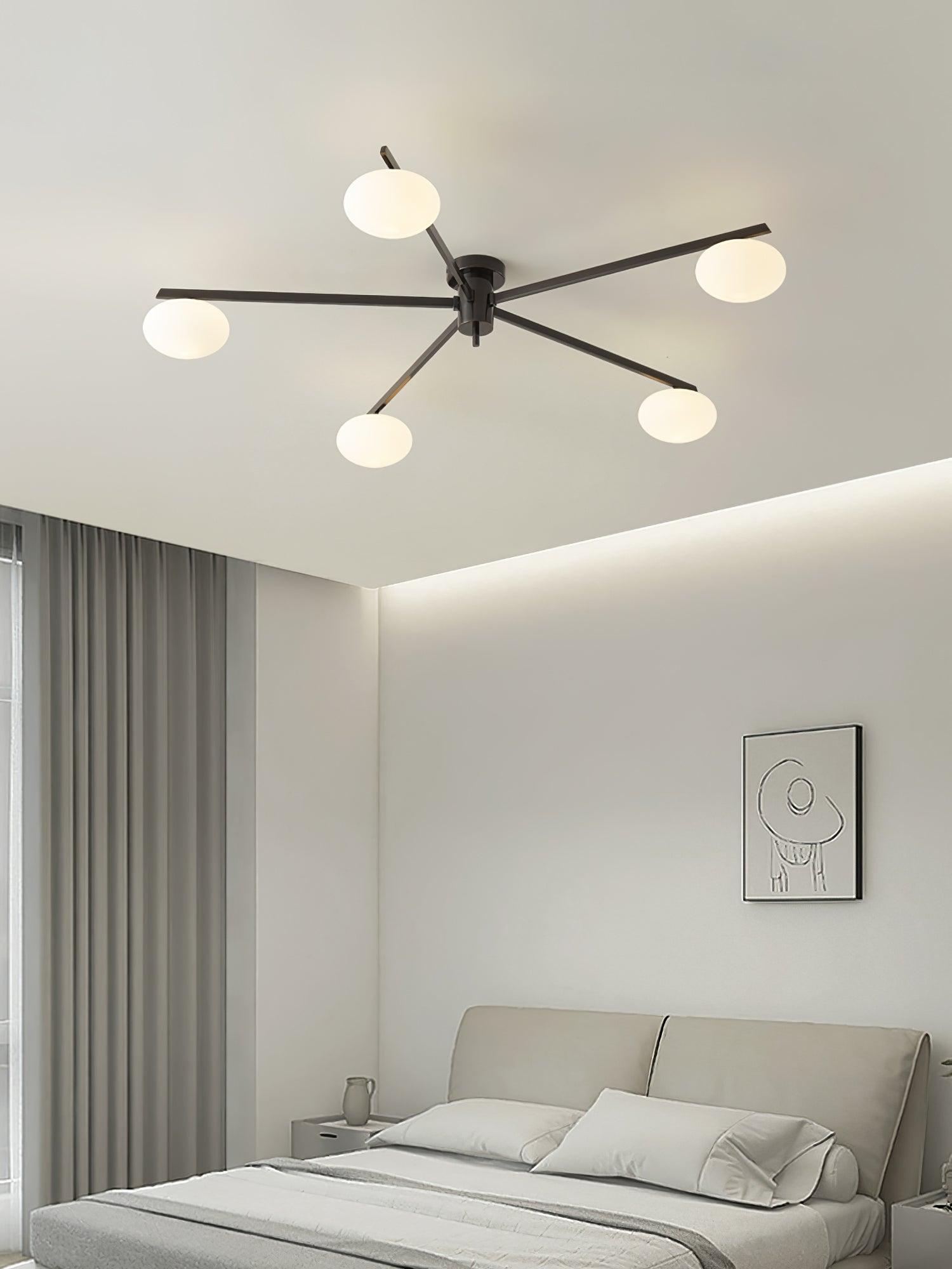 Lioraliella Ceiling Lamp Black White Glass