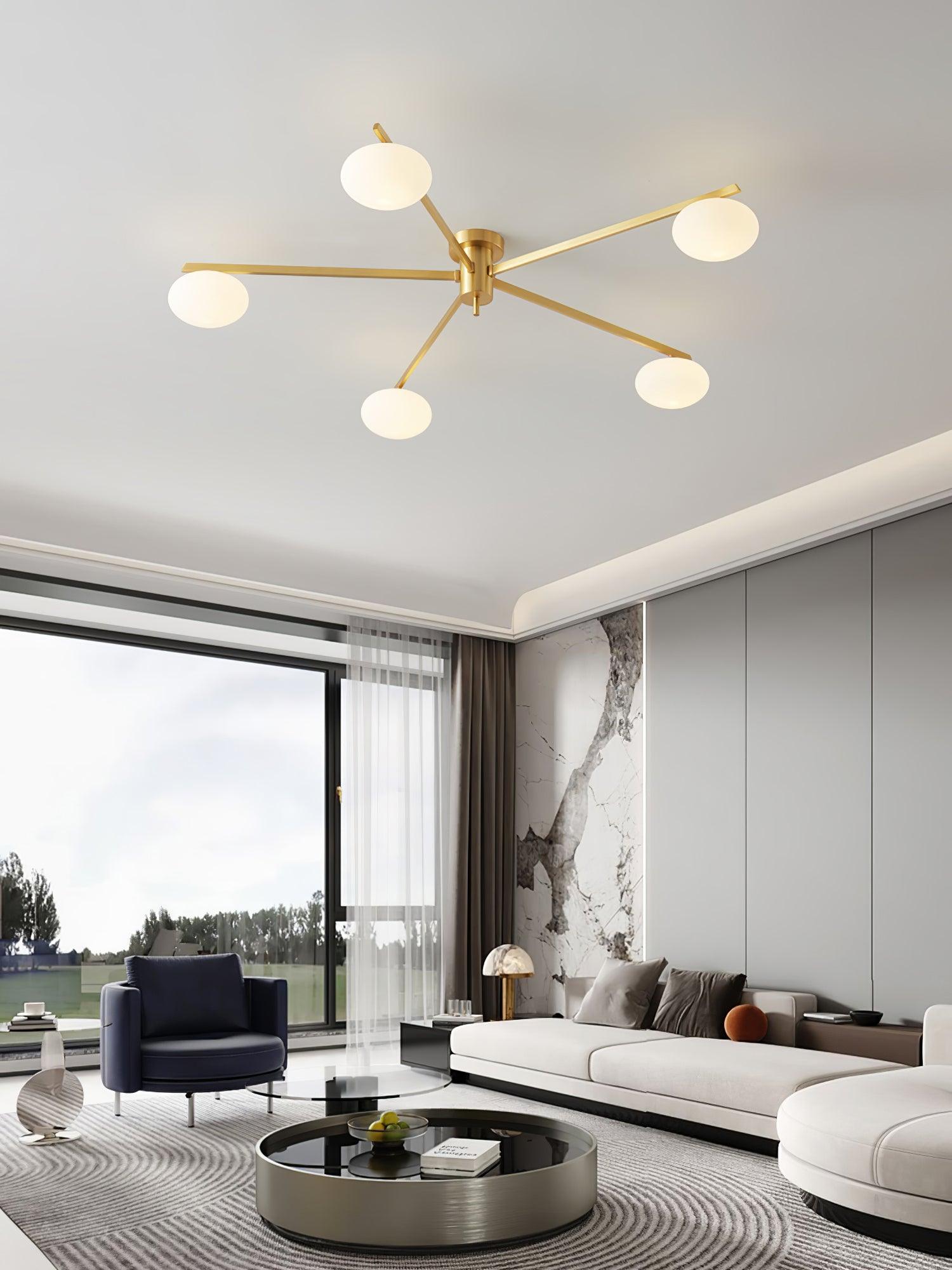 Lioraliella Ceiling Lamp Black White Glass
