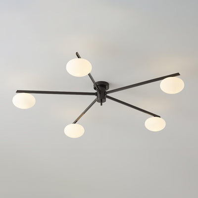 Lioraliella Ceiling Lamp Black White Glass