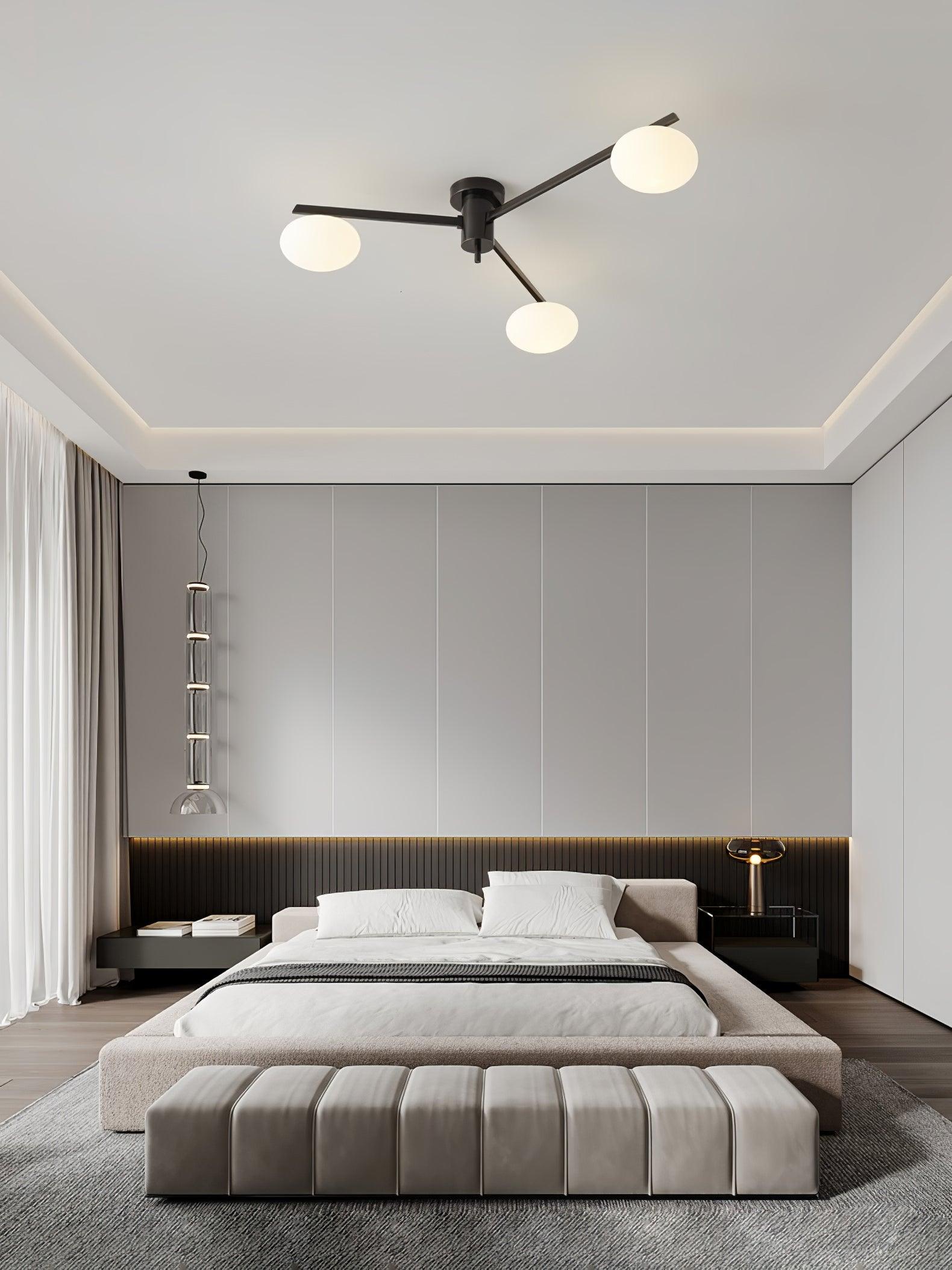 Lioraliella Ceiling Lamp Black White Glass