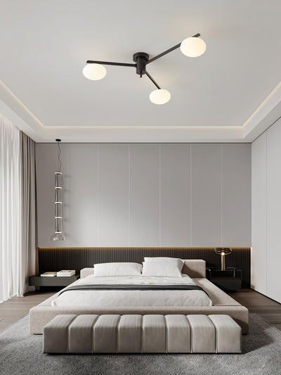 Lioraliella Ceiling Lamp Black White Glass