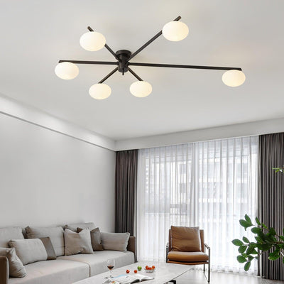 Lioraliella Ceiling Lamp Black White Glass