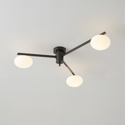 Lioraliella Ceiling Lamp Black White Glass