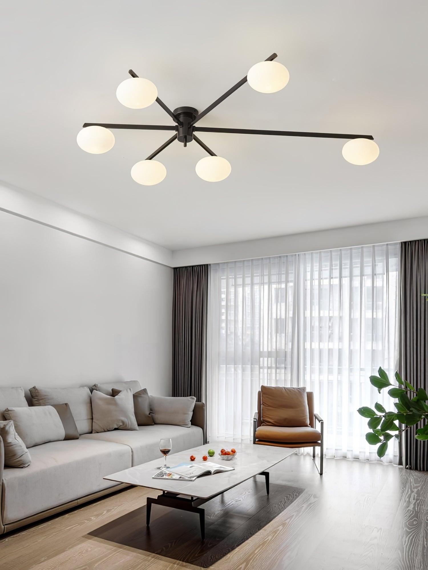 Lioraliella Ceiling Lamp Black White Glass