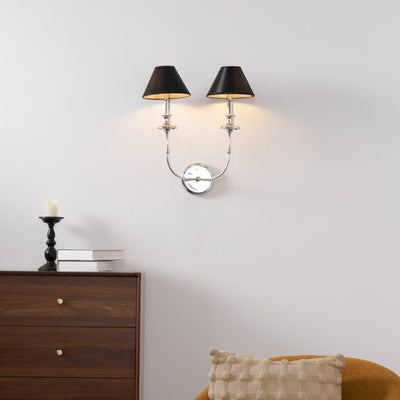 Vedoror Vintage Industrial Brass Fabric Wall Lamp - Neutral Decor