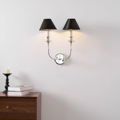 Vedoror Vintage Industrial Brass Fabric Wall Lamp - Neutral Decor
