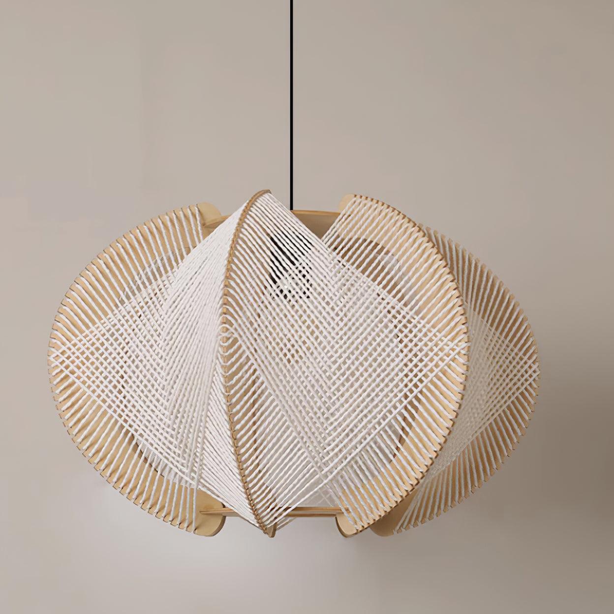 Atel Wood & Hemp Rope Pendant Light