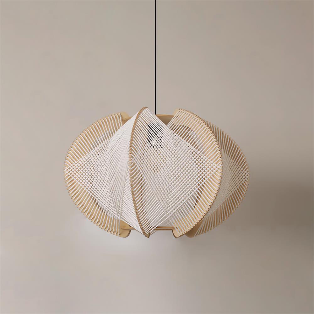 Atel Wood & Hemp Rope Pendant Light