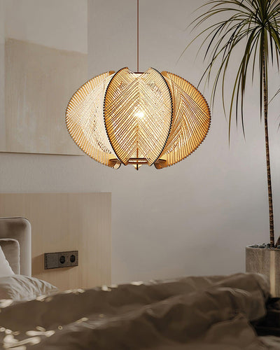 Atel Wood & Hemp Rope Pendant Light