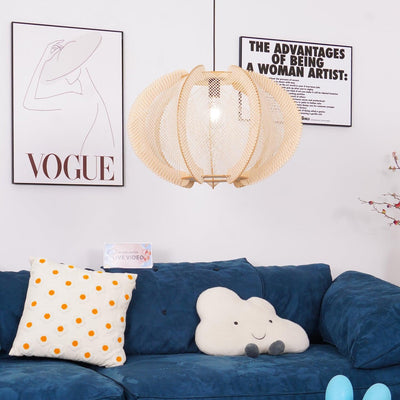 Atel Wood & Hemp Rope Pendant Light