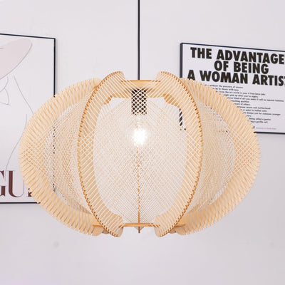 Atel Wood & Hemp Rope Pendant Light