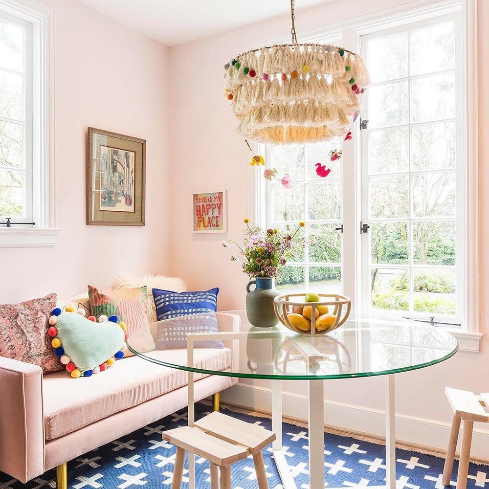 Arixo Chandelier Pink Bohemian Chic