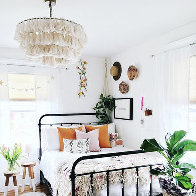 Arixo Chandelier Pink Bohemian Chic