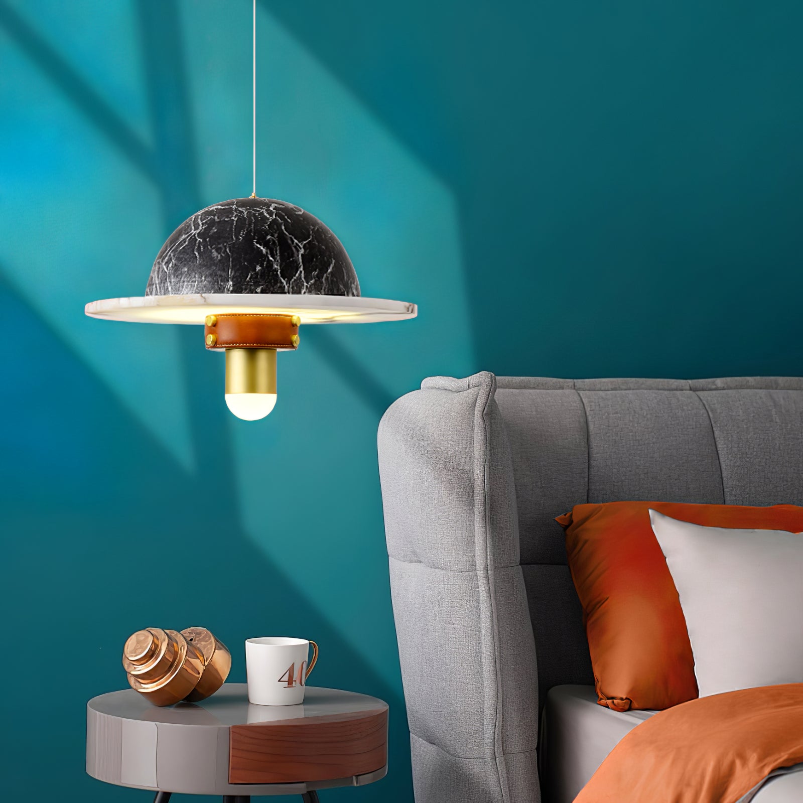 Jutta Pendant Lamp Marble Leather Fusion