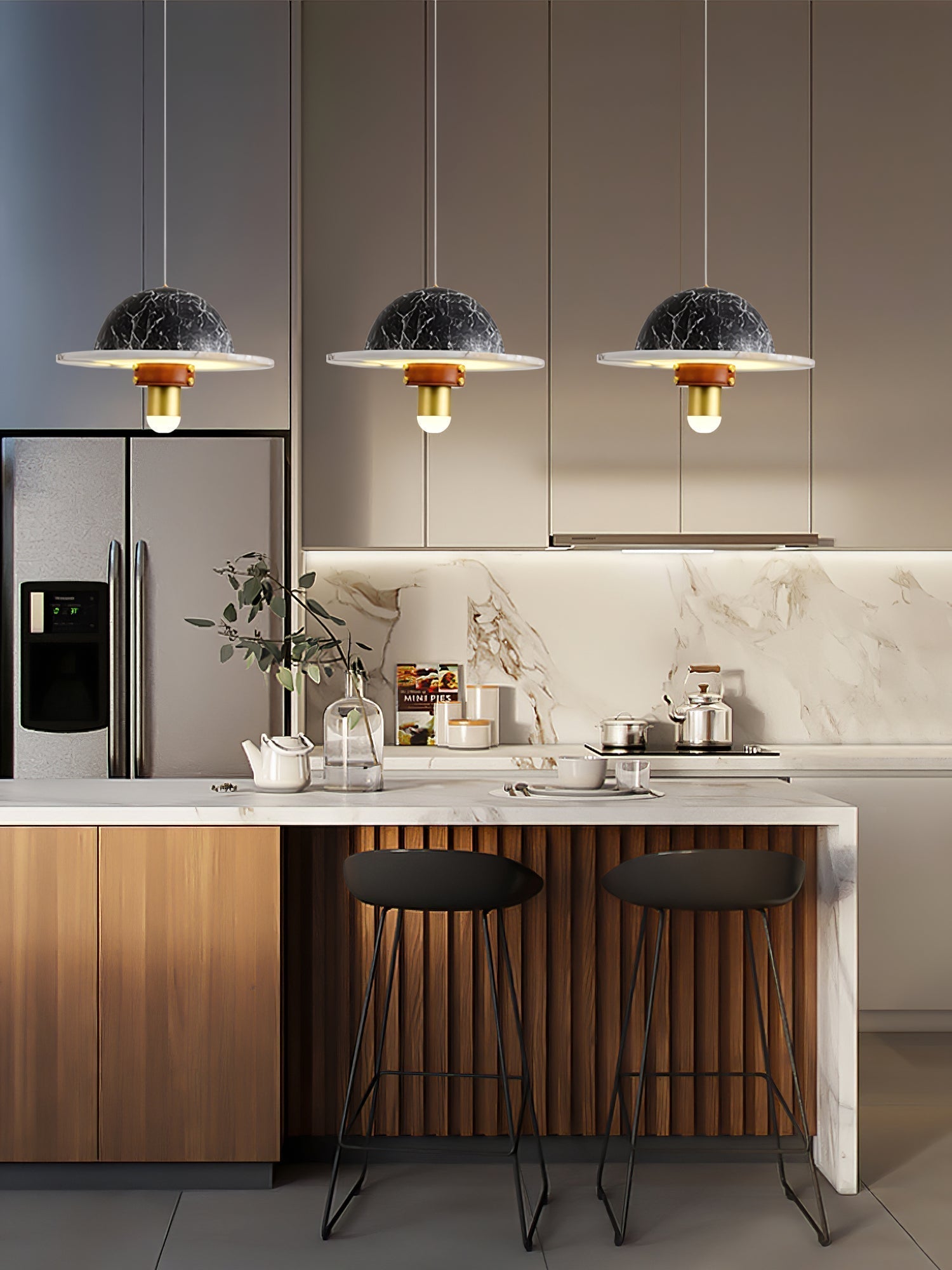 Jutta Pendant Lamp Marble Leather Fusion