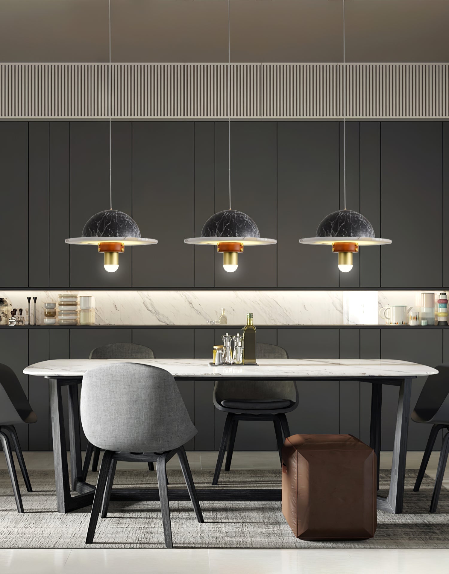 Jutta Pendant Lamp Marble Leather Fusion