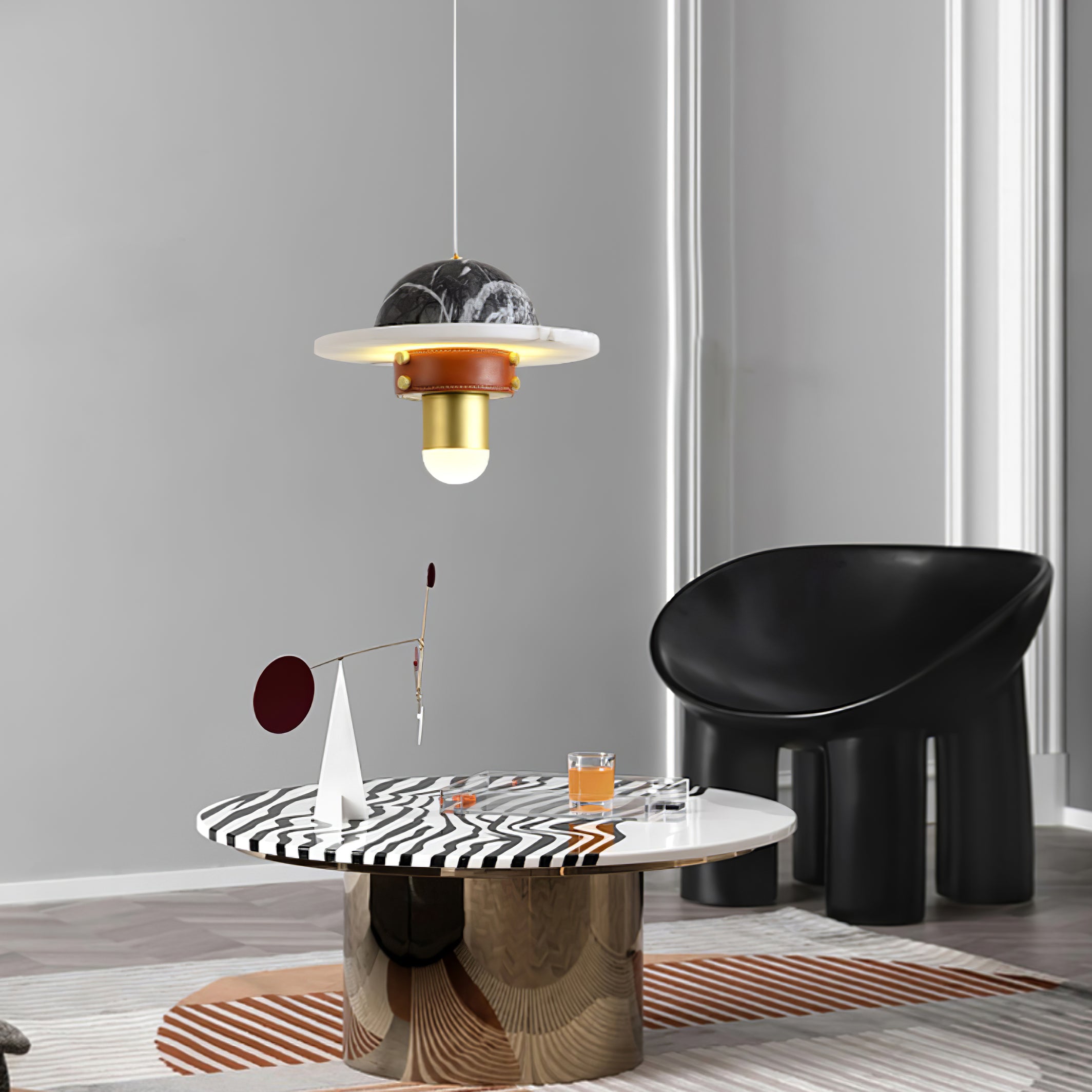 Jutta Pendant Lamp Marble Leather Fusion