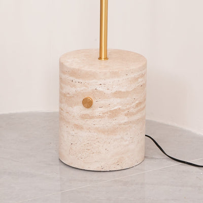 Iloryra Column-Base Travertine Floor Lamp