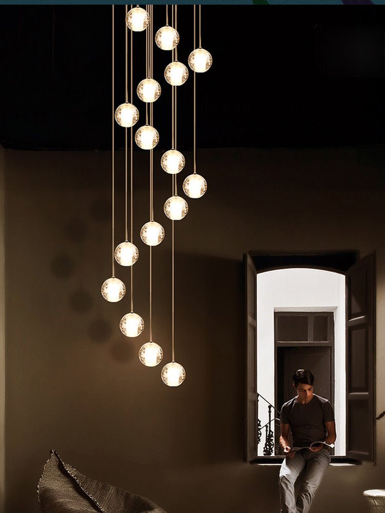 Crystal Bubble Cluster Pendant Light