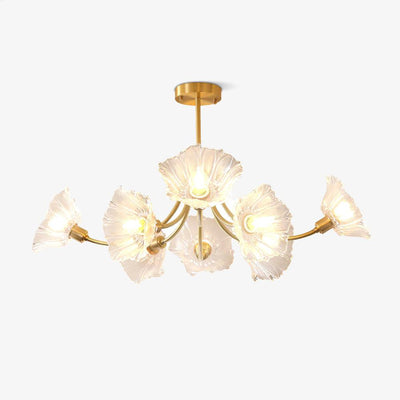 Lustra Chandelier Flower Glass with Brass Finish - Neutral Decor